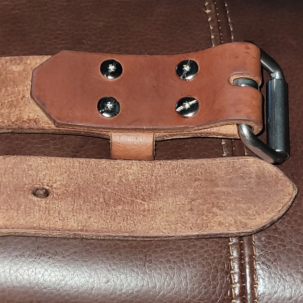 Medium Classic Brown Leather Belt with Silver Buckle